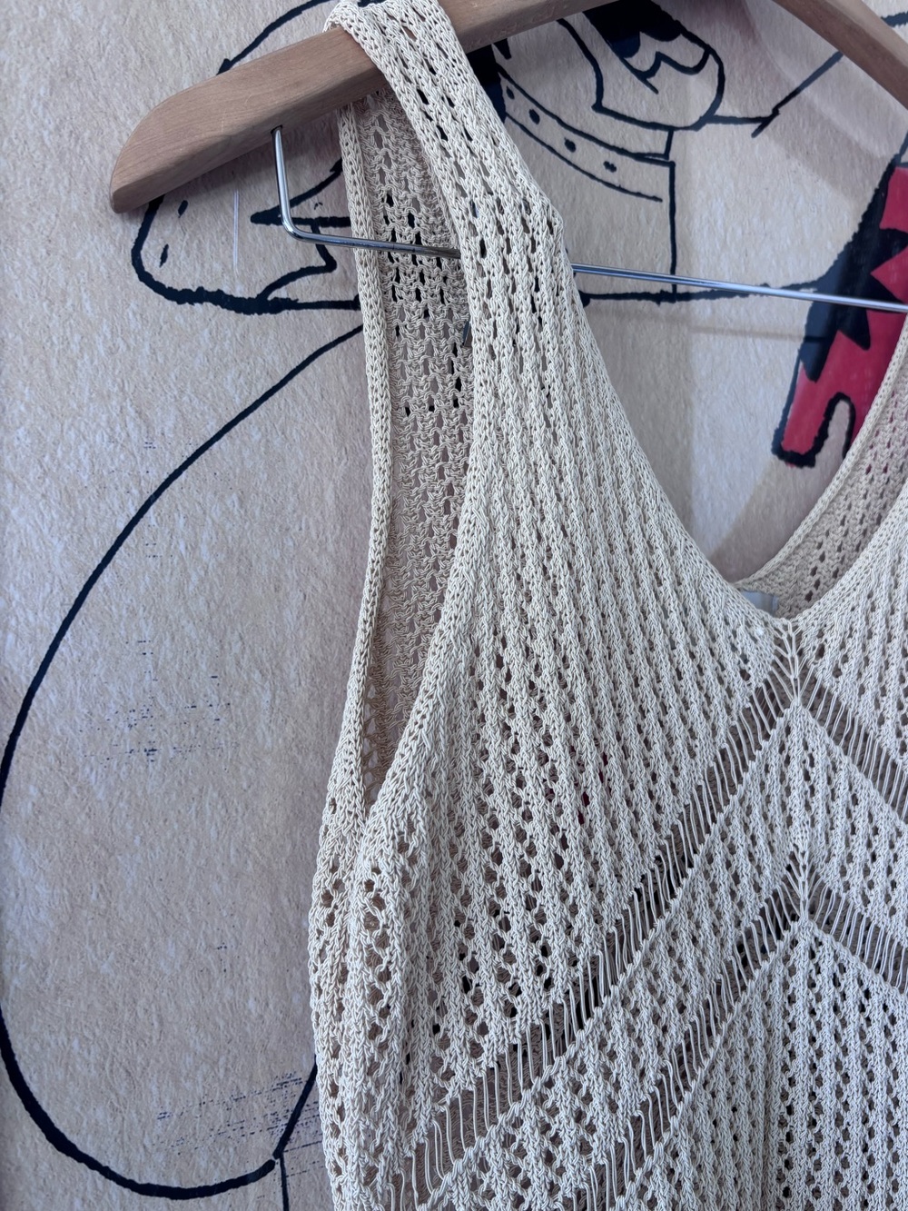 Cream Crochet Knit Dress